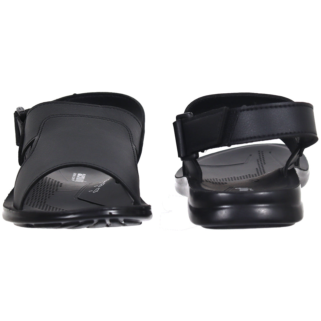 Aerosoft Men's Black Adjustable Slingback Sandals (MP0216) - Comfortable Leather Sandals with Arch Support and Breathable Insole!