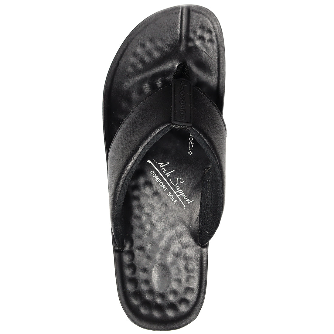 Aerosoft Men's Black Arch Support Thong Sandals (MA4949) - Premium Comfort Flip Flops with Massage Sole!