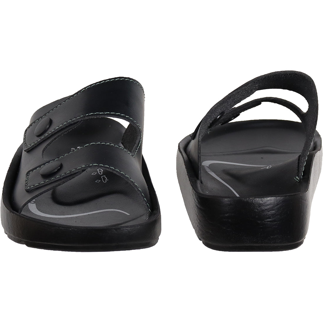 Aerosoft Men's Black Cushioned Slide Sandals (MA4402) - Ultra-Comfort Orthopedic Slides with Red Trim for Everyday Wear