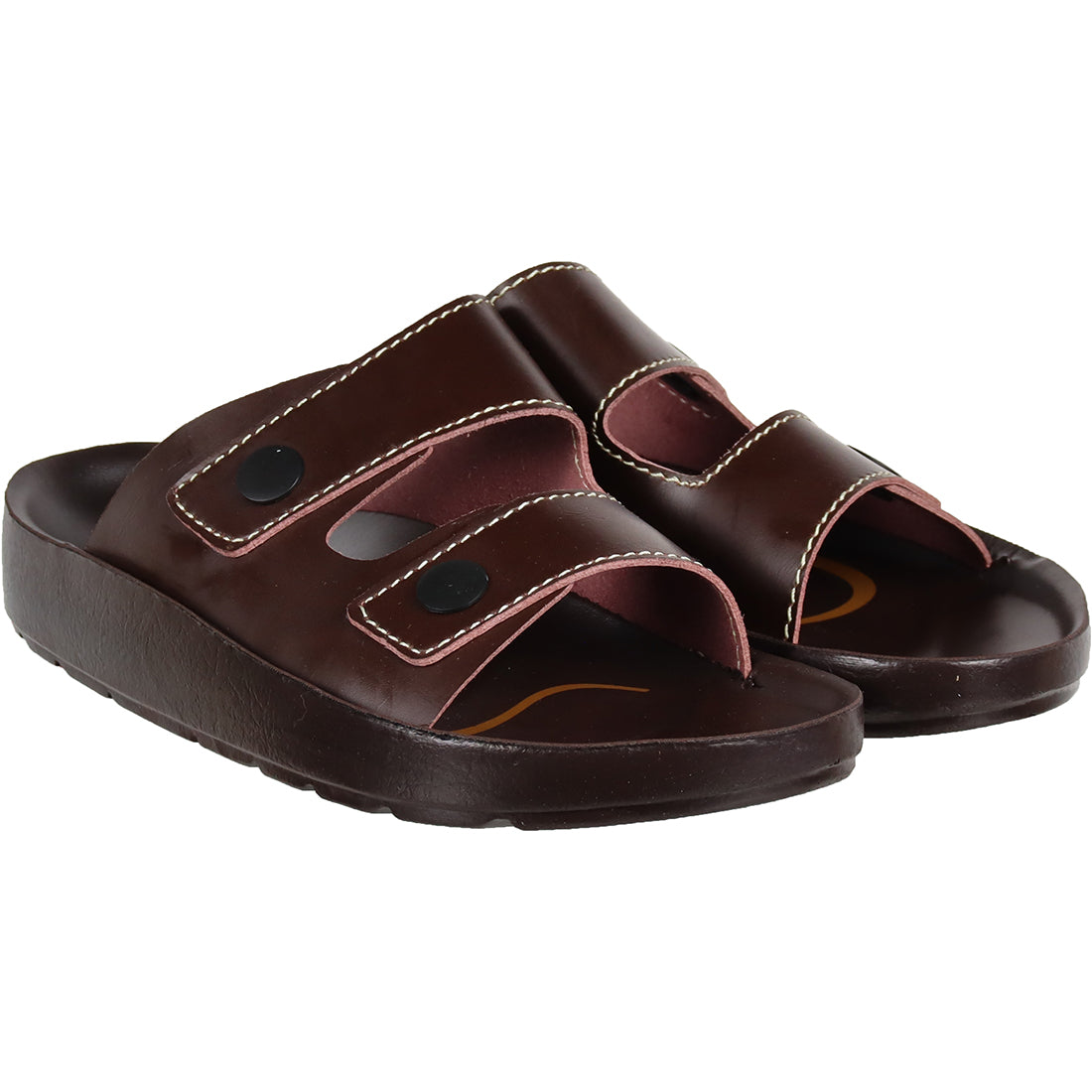 Aerosoft Men's Black Cushioned Slide Sandals (MA4402) - Ultra-Comfort Orthopedic Slides with Red Trim for Everyday Wear