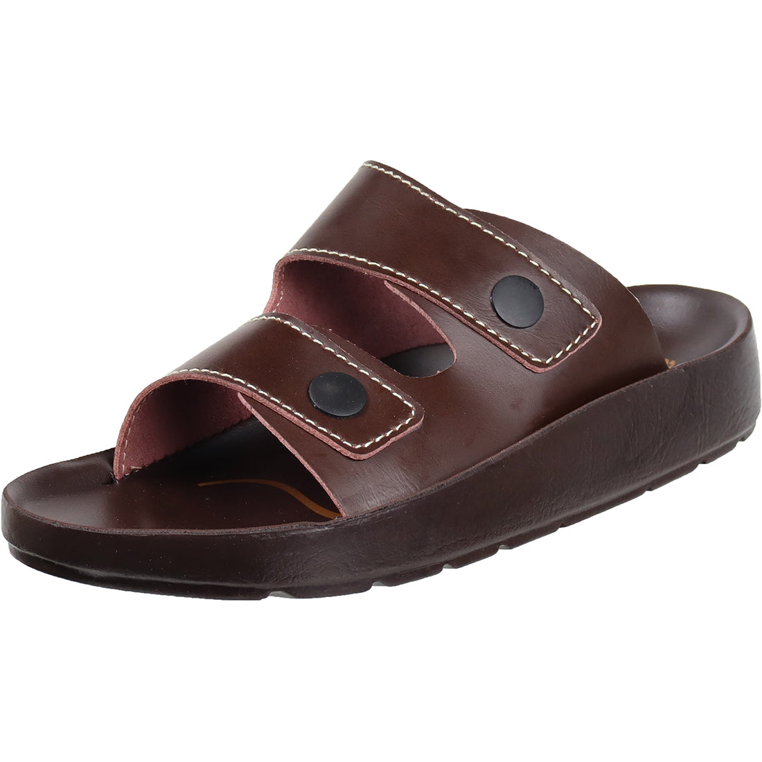 Aerosoft Men's Black Cushioned Slide Sandals (MA4402) - Ultra-Comfort Orthopedic Slides with Red Trim for Everyday Wear