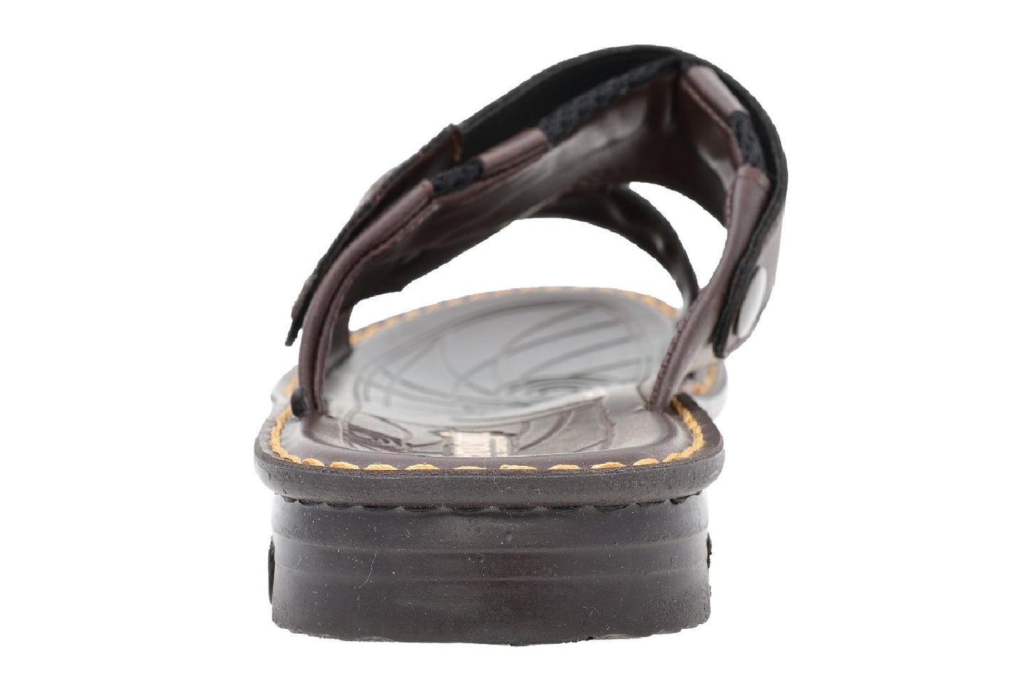 Aerosoft Brown Men's Dual Strap Leather Slide Sandals (MA2508) - Premium Comfort & Adjustable Style