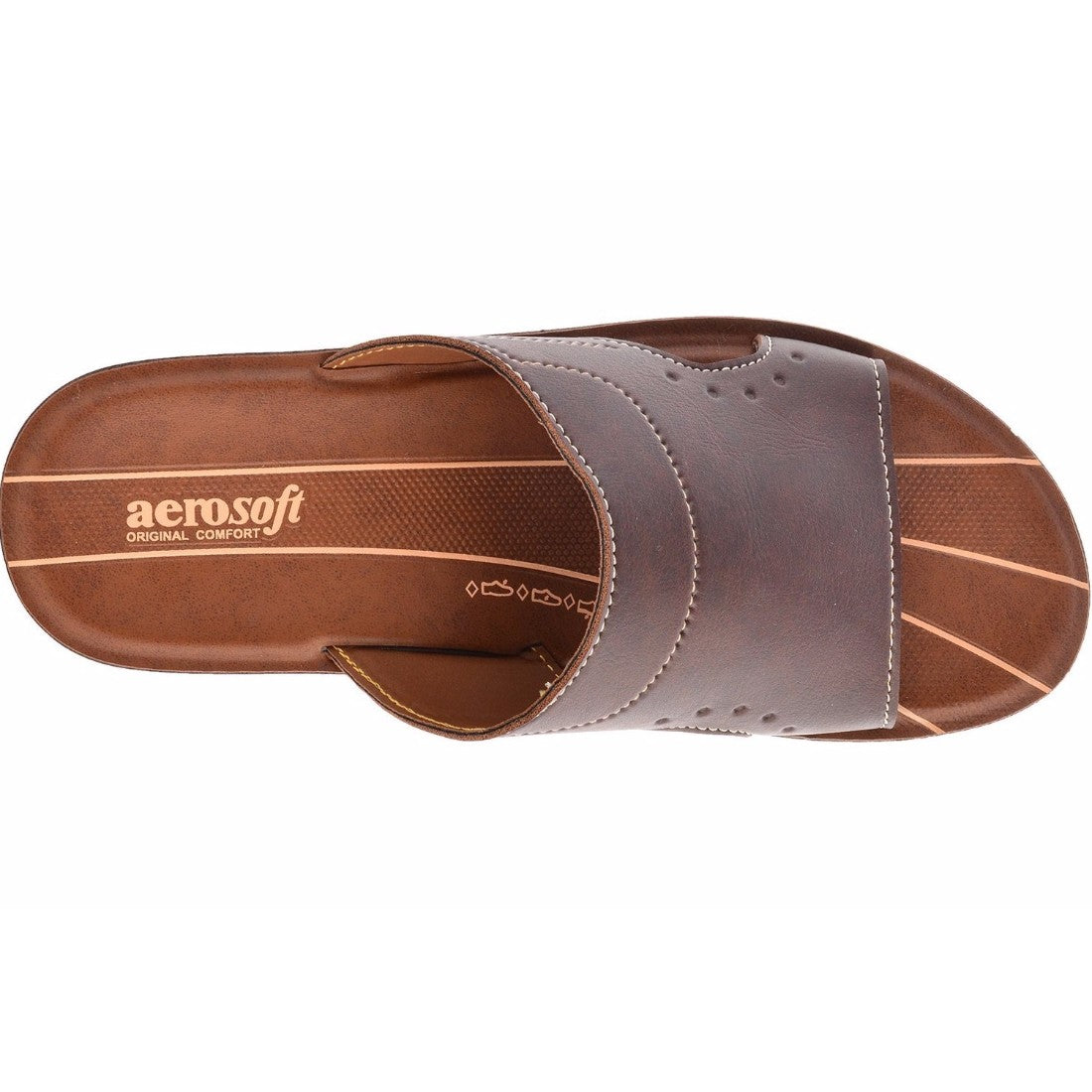Aerosoft Men's Tan Slide Sandals (MA3203) - Premium Comfort Slip-Ons for Everyday Wear!