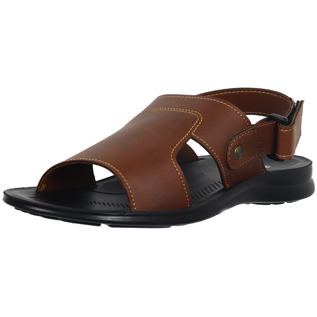 Aerosoft Men's Tan Adjustable Slingback Sandals (MP0216) - Comfortable Leather Sandals with Arch Support and Breathable Insole!