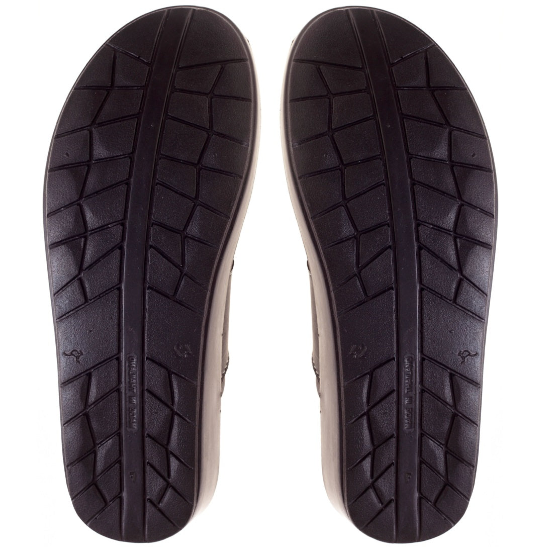 Aerosoft Men's Black V-Strap Thong Sandals (MA8707) - Comfortable Leather Flip Flops with Spiral Massage Sole and Arch Support!