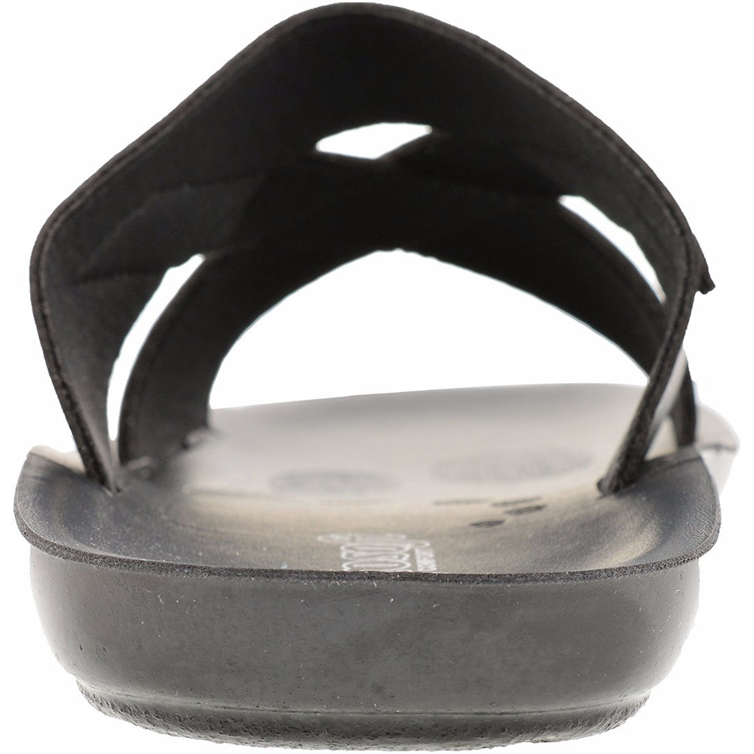 Aerosoft Men's Black Cross-Strap Slide Sandals (MA9033) - Comfortable Leather Slides with Breathable Insole and Arch Support!