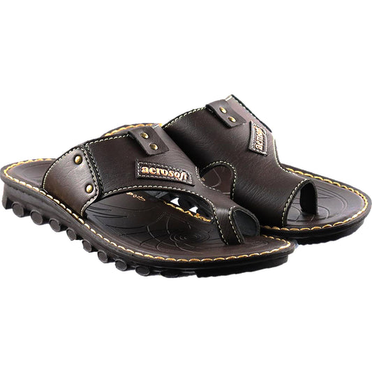 Aerosoft Men's Brown Comfort Sandals (MA2537) - Premium Toe-Post Flip Flops for All-Day Wear!
