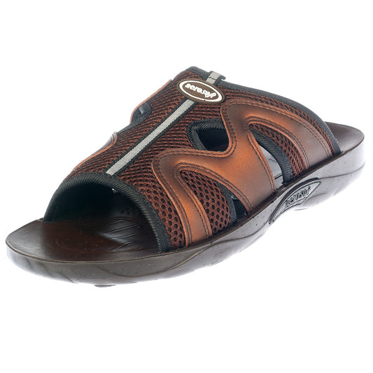 Aerosoft Men's Brown Mesh Breathable Slide Sandals (MA8401) - Comfortable Casual Footwear with Arch Support for Everyday Wear!