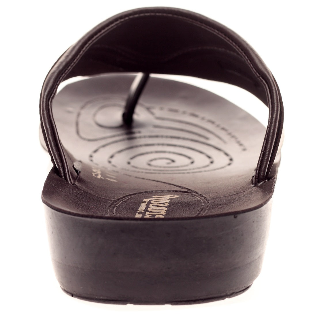 Aerosoft Men's Brown V-Strap Thong Sandals (MA8707) - Comfortable Leather Flip Flops with Spiral Massage Sole and Arch Support!