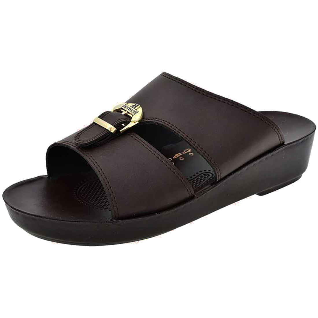 Aerosoft Arba Slippers (MA8320) - Luxurious Brown Men's Slippers with Traditional Arabic Design and Arch Support!