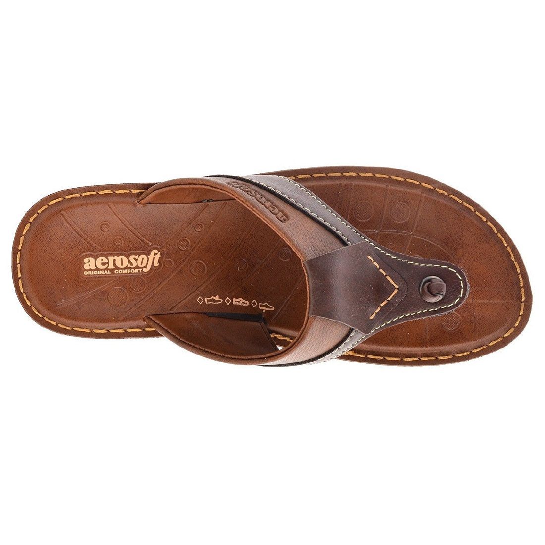 Premium Tan Faux Leather Flip-Flop Sandals by Aerosoft (2502) - Ultimate Comfort & Style! (Copy)